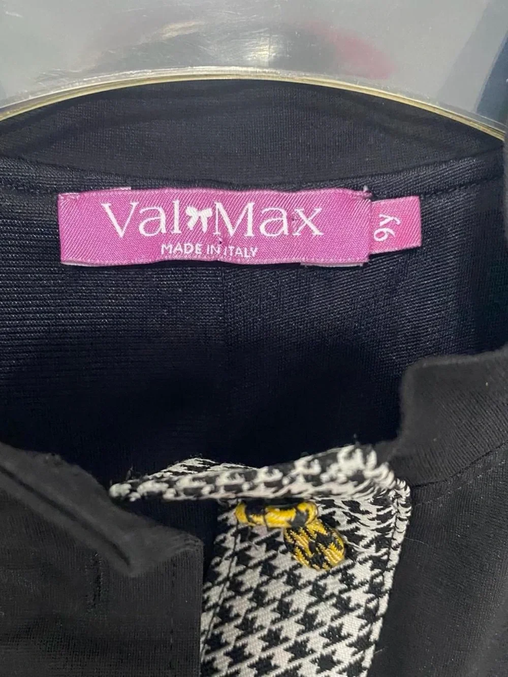 Valmax Couture Girls Black and Cream Panel Fit-and-Flare Dress 9Y